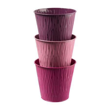 Paquet de 3 pots à rayures 3 tailles - Enchanted - Grossiste en décoration de noel pour professionnels