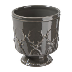 Cache-pot sur pied gris foncé 2 tailles - Wish - Grossiste en décoration de noel pour professionnels