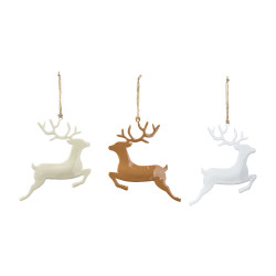 Sachet de 3 rennes à suspendre marron - Dream - Grossiste en décoration de noel pour professionnels