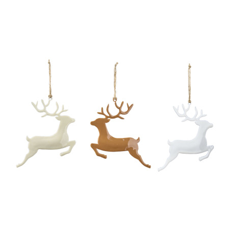 Sachet de 3 rennes à suspendre marron - Dream - Grossiste en décoration de noel pour professionnels