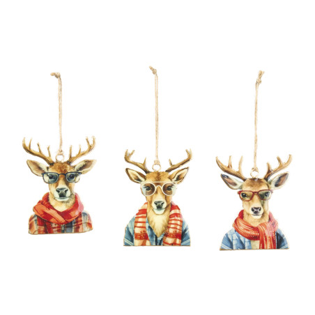 Sachet de 3 rennes en métal à suspendre - Believe - Grossiste en décoration de noel pour professionnels