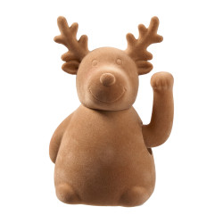 Renne floqué saluant brun - Shimmer - Grossiste en décoration de noel pour professionnels