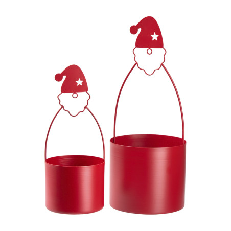Ensemble de 2 seaux de père noël - Moonbeam - Grossiste en décoration de noel pour professionnels