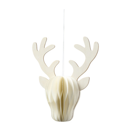 Sachet de 6 têtes de renne en papier 2 couleurs - Wishful - Grossiste en décoration de noel pour professionnels