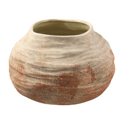 Vase applati brun - Festivity - Grossiste en décoration de noel pour professionnels