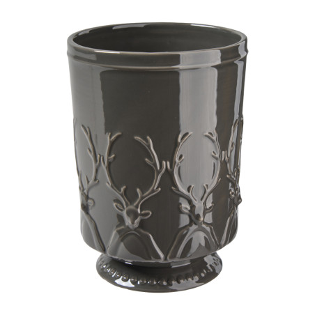 Vase décor renne gris fonce - Roselin - Grossiste en décoration de noel pour professionnels