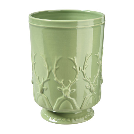 Vase décor renne vert - Roselin - Grossiste en décoration de noel pour professionnels