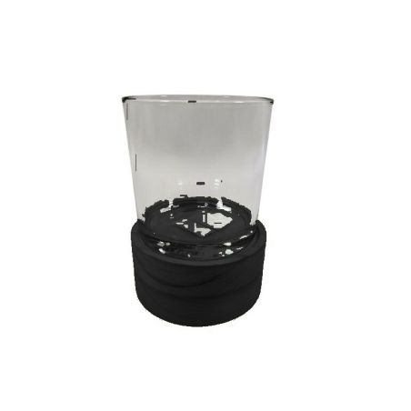 Vase en verre base bois noir 2 tailles - Angelic