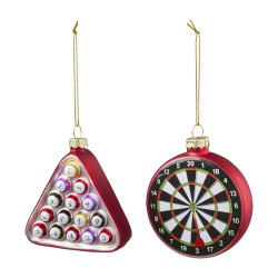 Sachet de 2 suspensions billard flechettes - Pub - Grossiste en décoration de noel pour professionnels