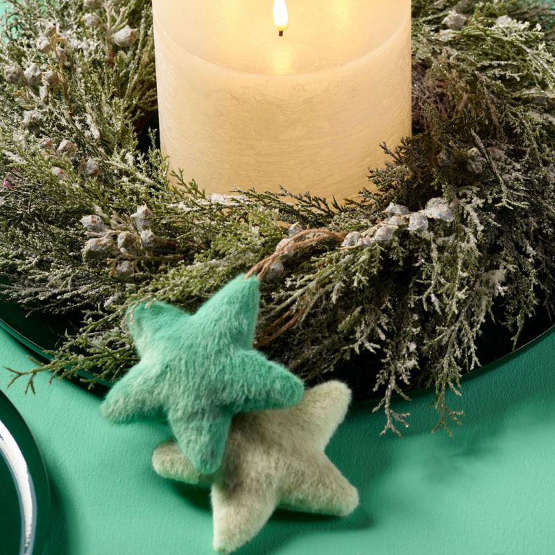 Sachet de 6 étoiles en tissu à suspendre - Garland