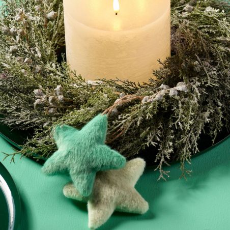 Sachet de 6 étoiles en tissu à suspendre - Garland