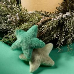 Sachet de 4 étoiles en tissu à suspendre - Garland