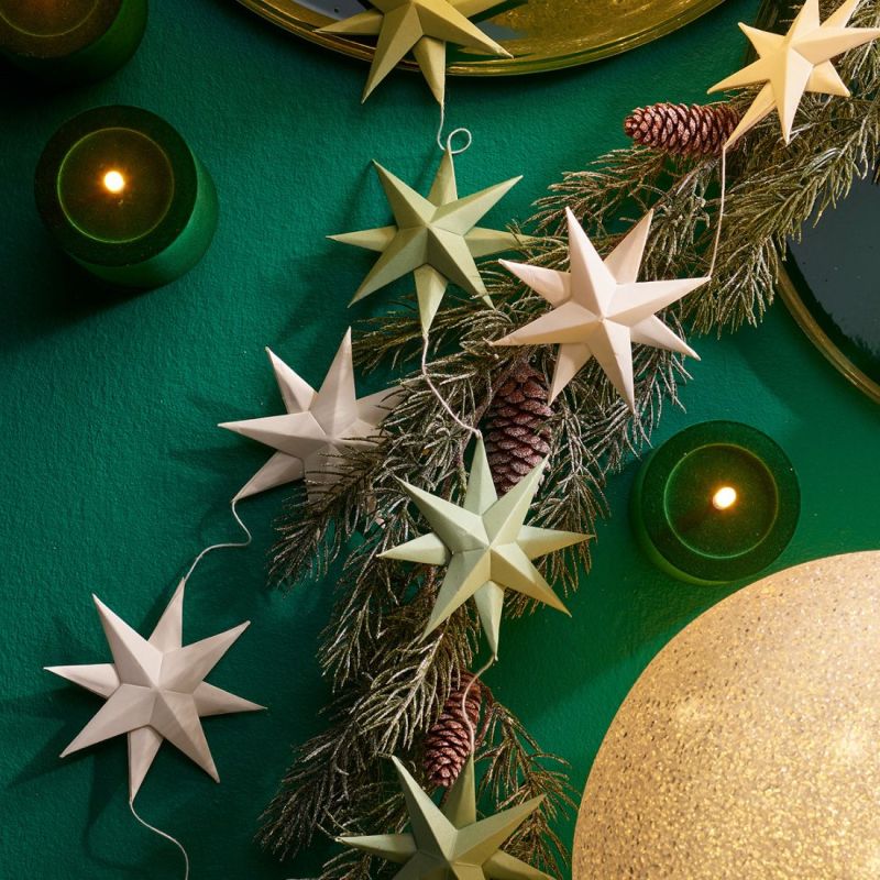 Guirlande d'étoiles en papier vert - Ribbon