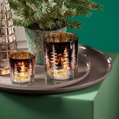 Photophore verre sapin 2 tailles - Vixen