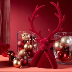 Buste de cerf bordeaux 60cm - Northstar