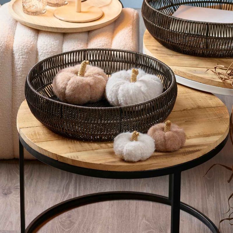 Ensemble de 2 citrouilles en tissu D. 6cm