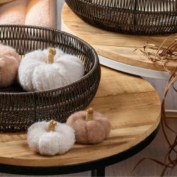 Ensemble de 4 citrouilles en tissu D. 4.5cm