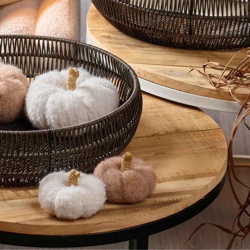 Ensemble de 4 citrouilles en tissu D. 4.5cm
