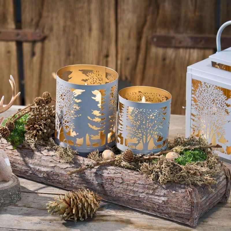 Jardinière en bois blanchi 2 tailles - Spark