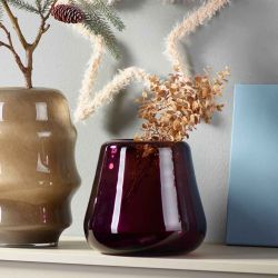 Vase en verre brun foncé - Presta