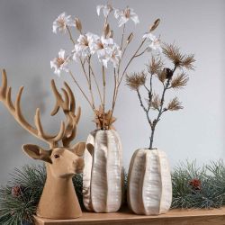 Vase avec col étroit crème 2 tailles - Cèdre