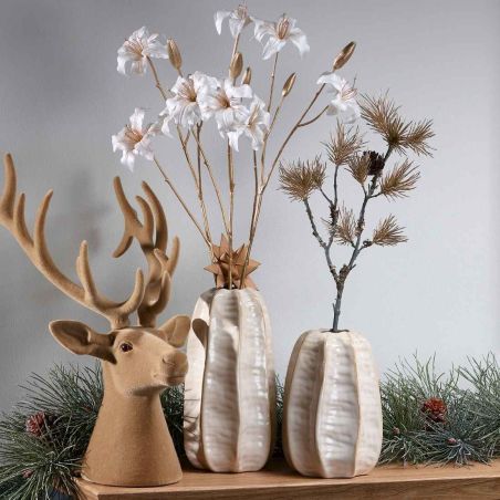 Vase avec col étroit crème 2 tailles - Cèdre