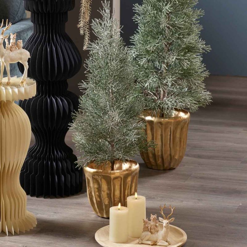 Ensemble de 2 cache-pots champagne - Cactus
