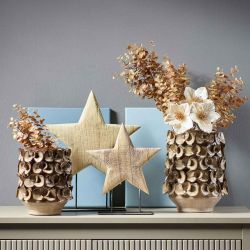 Vase feuilles brunes 2 tailles - Melody