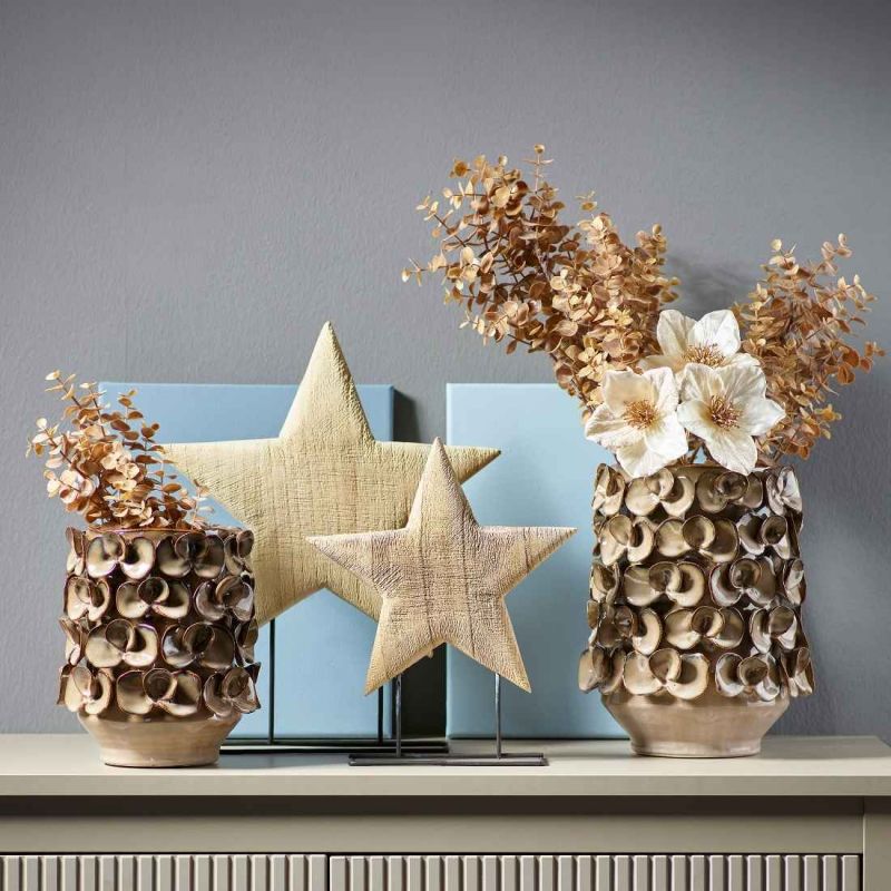 Vase feuilles brunes 2 tailles - Melody