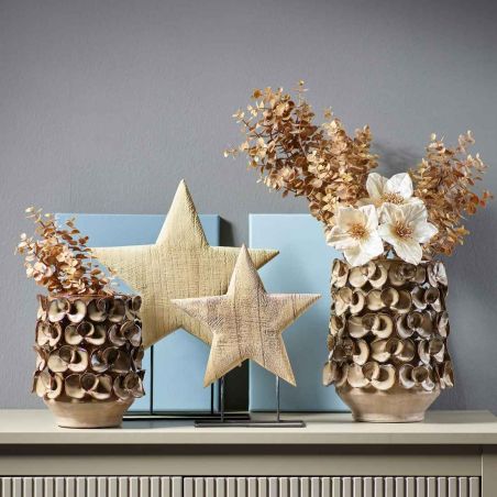 Vase feuilles brunes 2 tailles - Melody