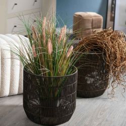 Ensemble de 2 paniers en plastique tréssé - Cascade