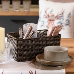 Panier à couverts en plastique tréssé - Cascade