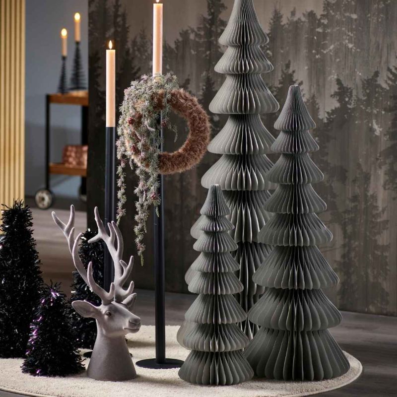 Sapin en papier gris 3 tailles - Starry