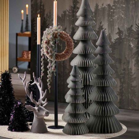 Sapin en papier gris 3 tailles - Starry