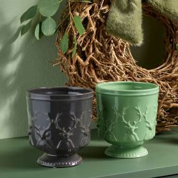 Cache-pot renne vert 2 tailles - Roselin