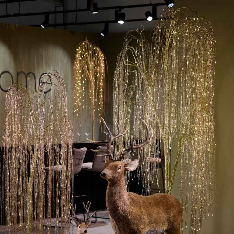 Bouleau en métal champagne avec led 2 tailles - Seraphin