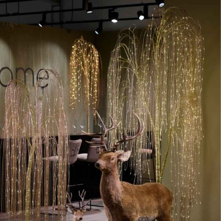 Bouleau en métal champagne avec led 2 tailles - Seraphin