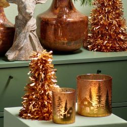 Photophore sapin/renne 2 tailles - Brillance