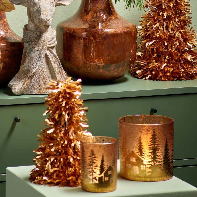 Photophore sapin/renne 2 tailles - Brillance
