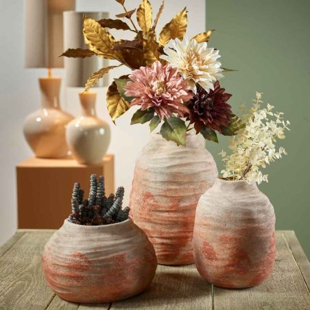 Vase applati brun - Festivity - Grossiste en décoration de noel pour professionnels