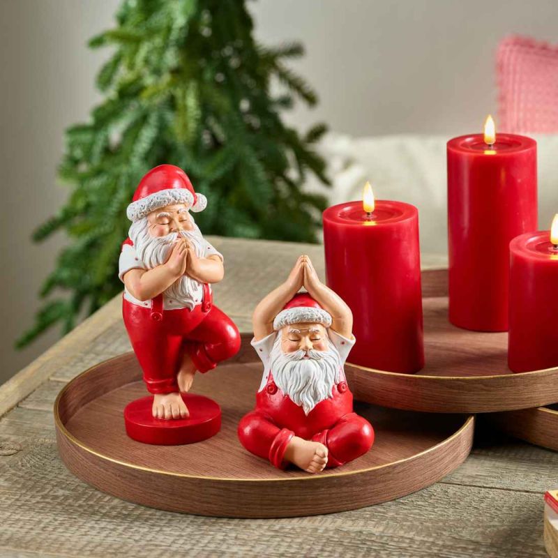 Pere noël debout rouge et blanc - Yoga