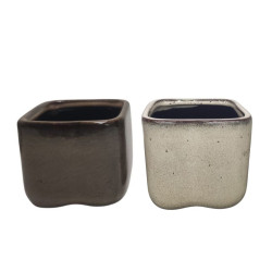 Cache-pot cube - Sylve - grossiste en contenants céramiques