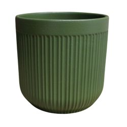 Cache-pot ligne verticale kaki plusieurs tailles - Stria