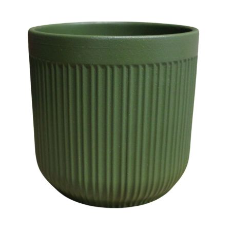 Cache-pot ligne verticale kaki plusieurs tailles - Stria