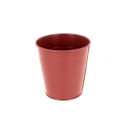 Cache-pot en zinc rose - Automnale - Grossiste pour fleuristes et jardineries