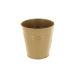 Cache-pot en zinc beige - Automnale - Grossiste pour fleuristes et jardineries