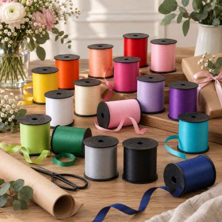 Bolduc paper 10mmx250M plusieurs couleurs