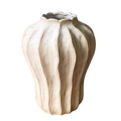Vase bulbeux creme - Snowdream - Grossiste en décoration de noel pour professionnels