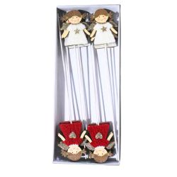 Sachet de 12 pics ange rouge et blanc - Mica