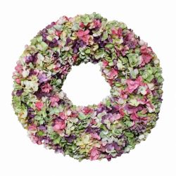 Couronne d'hortensia gris rose violet